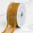 1 1/2" Organza With Satin And Gold Edge Ribbon - 25 Yards (Antique Gold)