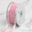 1 1/2" Organza With Satin And Gold Edge Ribbon - 25 Yards (Light Pink)