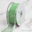 1 1/2" Organza With Satin And Gold Edge Ribbon - 25 Yards (Mint Green)