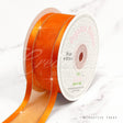 1 1/2" Organza With Satin And Gold Edge Ribbon - 25 Yards (Orange)