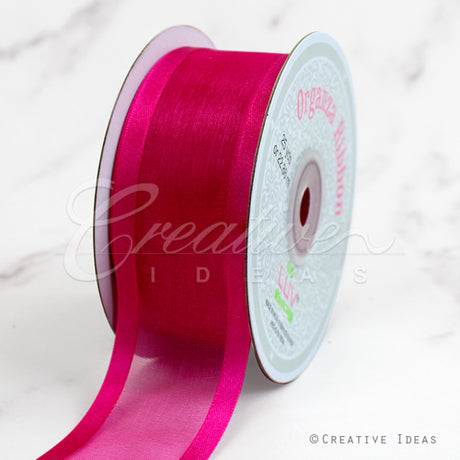 1 1/2" Organza With Satin Edge Ribbon - 25 Yards (Azalea)