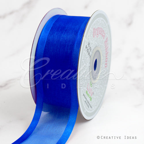 1 1/2" Organza With Satin Edge Ribbon - 25 Yards (Royal Blue)