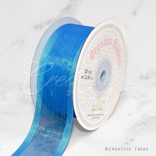 1 1/2" Organza With Satin Edge Ribbon - 25 Yards (Turquoise)