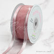 1 1/2" Organza With Satin & Silver Edge Ribbon - 25 Yards (Blush)
