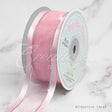 1 1/2" Organza With Satin & Silver Edge Ribbon - 25 Yards (Light Pink)