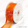 1 1/2" Organza With Satin & Silver Edge Ribbon - 25 Yards (Orange)