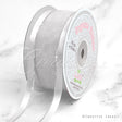 1 1/2" Organza With Satin & Silver Edge Ribbon - 25 Yards (White)