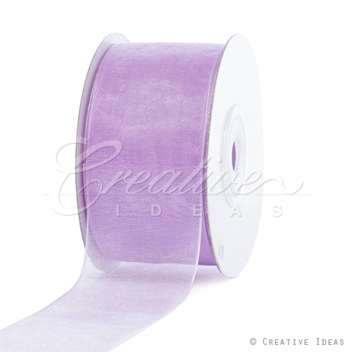 1 1/2" Plain Organza Sheer Ribbons - 25 Yards (Lavender)