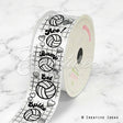 1 1/2" Satin Volleyball Hearts Ribbon-21 Feet (White)