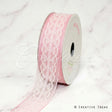 1 1/2" Scalloped Heart Lace Overlay Mesh Ribbon-10 Yds (Pink)