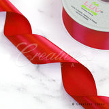1 1/2" Single Face Satin-50 Yds (Vibrant Red)