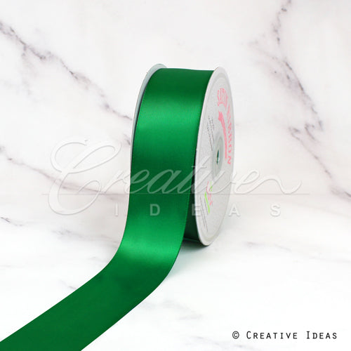 1 1/2" Single Face Satin-50 Yds (Vibrant Green)