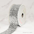 1 1/2" Sparkly Sequins Ribbon-10 Yds (Silver)