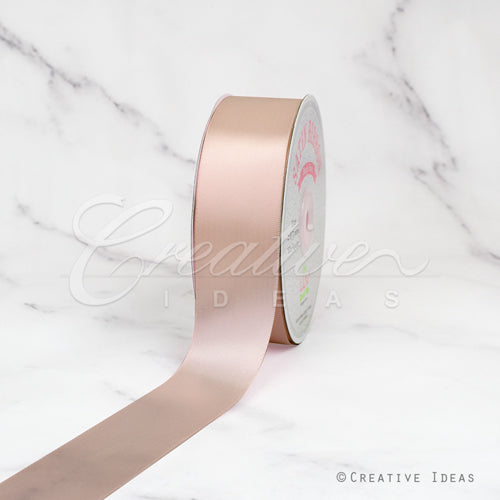 1 1/2" Single Face Satin Ribbon - 50 Yards (Oat)