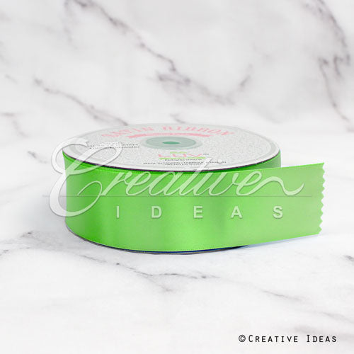 1 1/2" Single Face Satin Ribbon - 50 Yards (Apple Green)