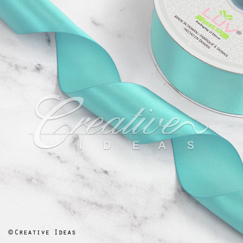 1 1/2" Single Face Satin Ribbon - 50 Yards (Aqua)