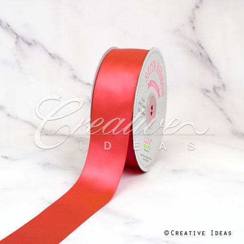 1 1/2" Single Face Satin Ribbon - 50 Yards (Coral)