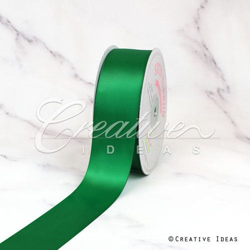 1 1/2" Single Face Satin Ribbon - 50 Yards (Emerald Green)