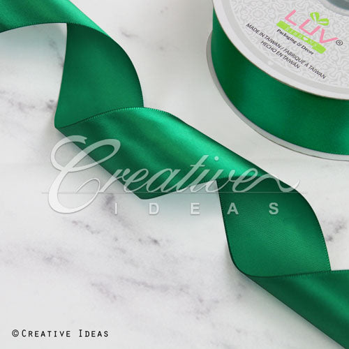 1 1/2" Single Face Satin Ribbon - 50 Yards (Emerald Green)