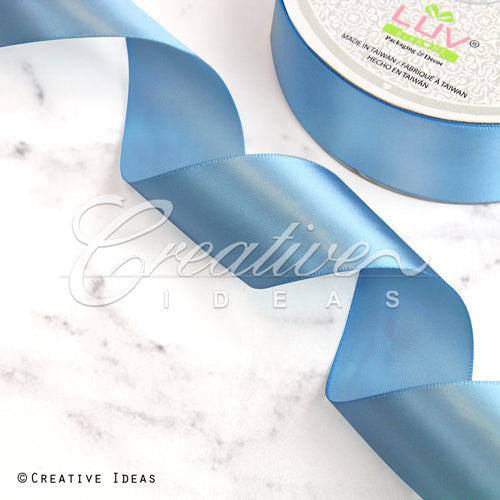 1 1/2" Single Face Satin Ribbon - 50 Yards (French Blue)
