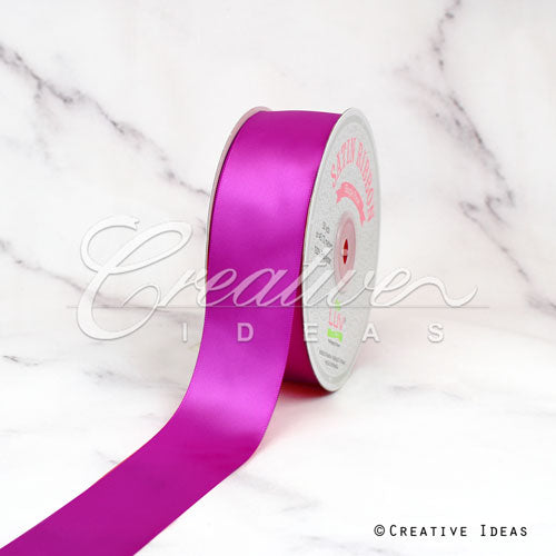 1 1/2" Single Face Satin Ribbon - 50 Yards (Fuchsia)
