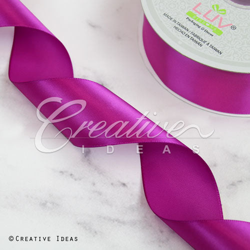 1 1/2" Single Face Satin Ribbon - 50 Yards (Fuchsia)