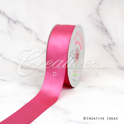1 1/2" Single Face Satin Ribbon - 50 Yards (Hot Pink)