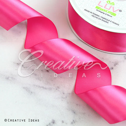 1 1/2" Single Face Satin Ribbon - 50 Yards (Hot Pink)