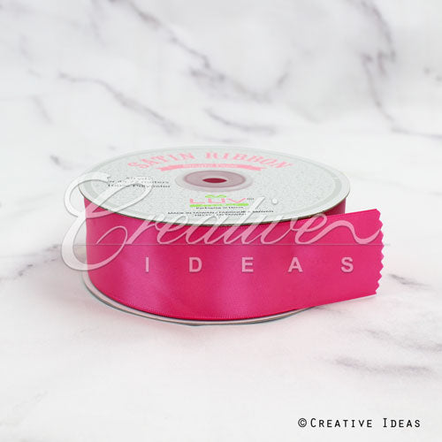 1 1/2" Single Face Satin Ribbon - 50 Yards (Hot Pink)
