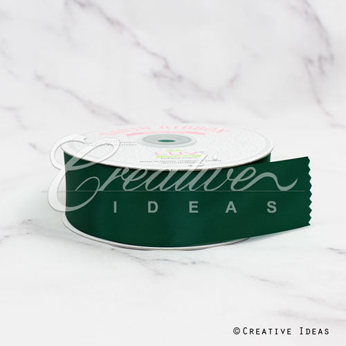 1 1/2" Single Face Satin Ribbon - 50 Yards (Hunter Green)