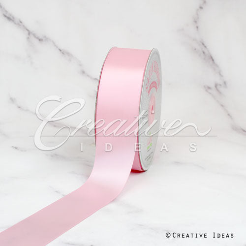 1 1/2" Single Face Satin Ribbon - 50 Yards (Light Pink)