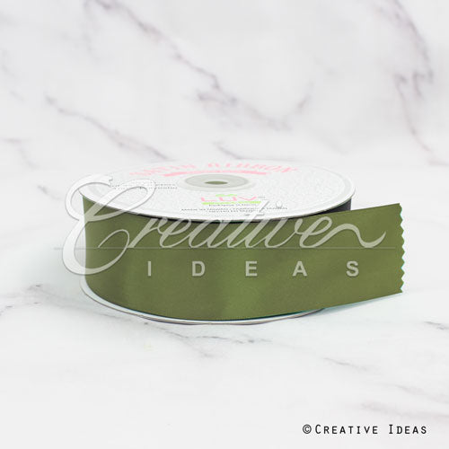 1 1/2" Single Face Satin Ribbon - 50 Yards (Moss Green)