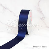 1 1/2" Single Face Satin Ribbon - 50 Yards (Navy Blue)