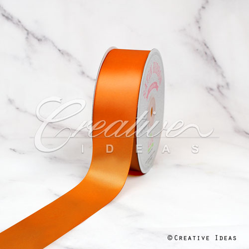 1 1/2" Single Face Satin Ribbon - 50 Yards (Orange)