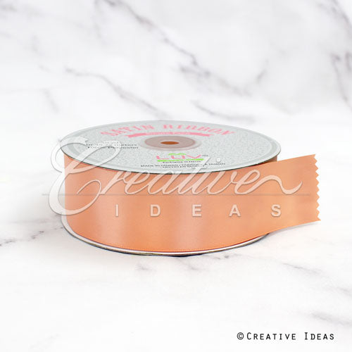 1 1/2" Single Face Satin Ribbon - 50 Yards (Peach)