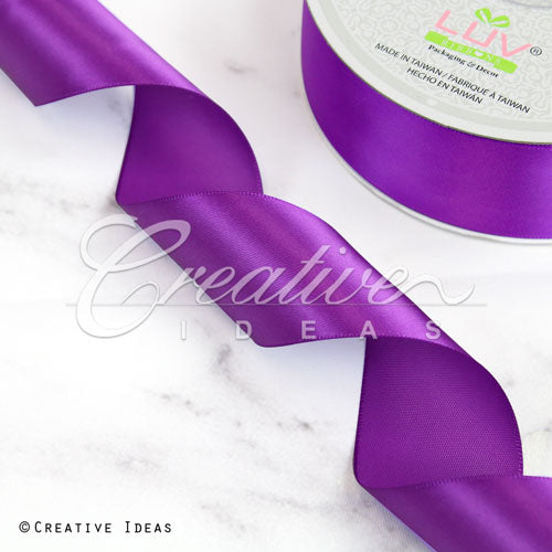 1 1/2" Single Face Satin Ribbon - 50 Yards (Plum)