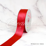 1 1/2" Single Face Satin Ribbon - 50 Yards (Red)