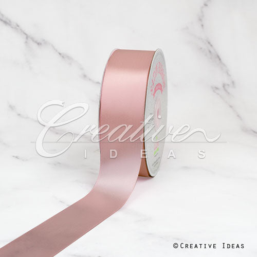 1 1/2" Single Face Satin Ribbon - 50 Yards (Rose Gold)