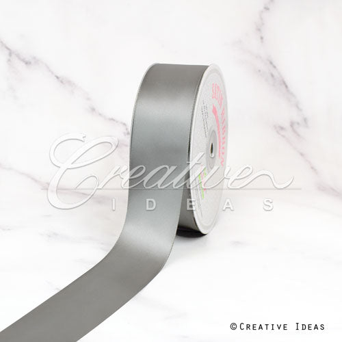 1 1/2" Single Face Satin Ribbon - 50 Yards (Silver)