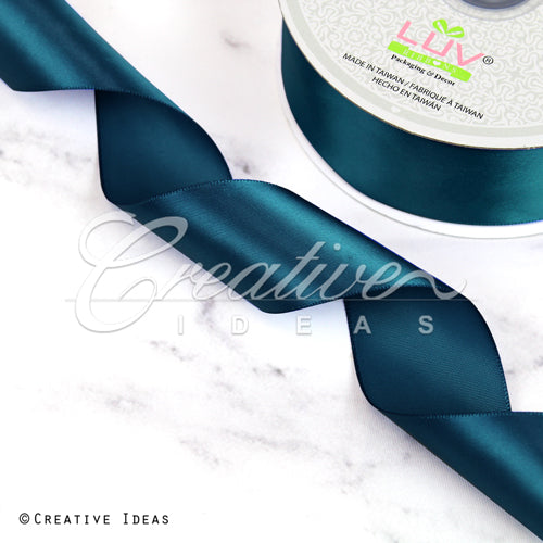 1 1/2" Single Face Satin Ribbon - 50 Yards (Teal)