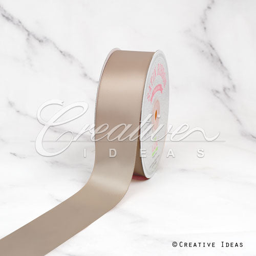 1 1/2" Single Face Satin Ribbon - 50 Yards (Toffee)