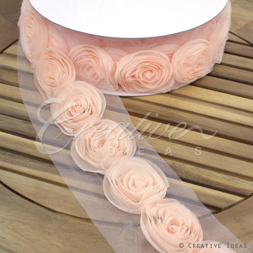 2 3/4" Blooming Flowery Lace-8 Yds (Blush)