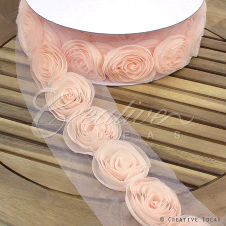 2 3/4" Blooming Flowery Lace-8 Yds (Blush)