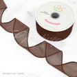 1 1/2" Wired Organza Ribbon - 10 Yards (Brown)