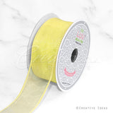 1 1/2" Wired Organza Ribbon - 10 Yards (Canary)