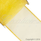 1 1/2" Wired Organza Ribbon - 10 Yards (Canary)