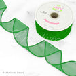 1 1/2" Wired Organza Ribbon - 10 Yards (Emerald Green)