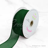 1 1/2" Wired Organza Ribbon - 10 Yards (Hunter Green)