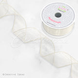 1 1/2" Wired Organza Ribbon - 10 Yards (Ivory)