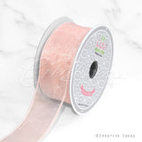 1 1/2" Wired Organza Ribbon - 10 Yards (Light Peach)
